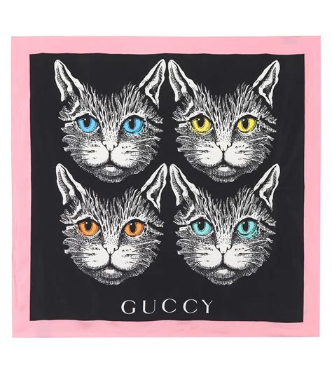 gucci black cat scarf